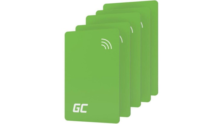 ZESTAW 5 KART DOSTĘPU NFC DO STACJI ŁADOWANIA EV Greencell HabuDen EVGCAKNFC5