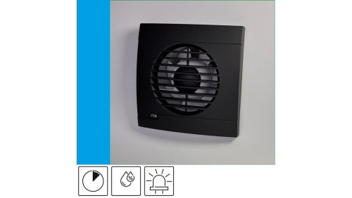 Wentylator domowy Aero RS100HT Onyx czujnik wilgotności z opóźnieniem czasowym, kontrolka LED, fi 100 mm, kolor czarny