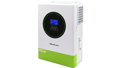 Qoltec Modularny Hybrydowy inwerter solarny Off-Grid 6200W 120A 48V MPPT do 12 jednostek BMS Sinus opcja Wi-Fi Power Factor 1.0