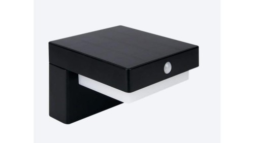 Oprawa Solarna Elewacyjna Suntis 3000K 220lm 2Ah USB-C Kwadrat IP54 Czarna 5 lat gwar.