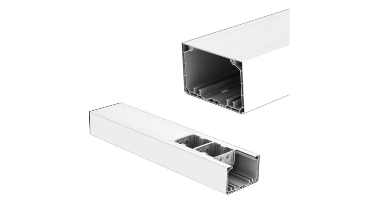 Kanał parapetowy dwuścienny PK 90x55 HF HD bezhalogenowy KOPOS do instalacji modułów 45x45mm Mediabox