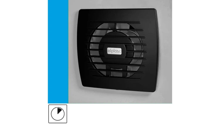 Wentylator domowy Eol 100T Onyx wyłącznik czasowy, fi 100 mm, kolor czarny