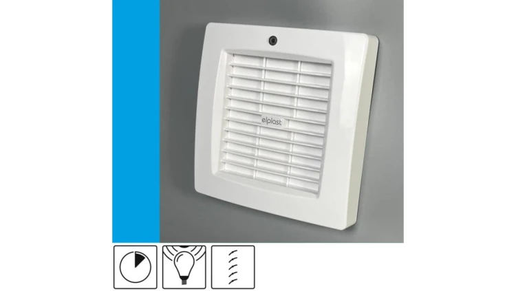Wentylator domowy Atol 120AFT timer, automatyczna żaluzja, fotokomórka z opóźnieniem czasowym, fi 120 mm, kolor biały