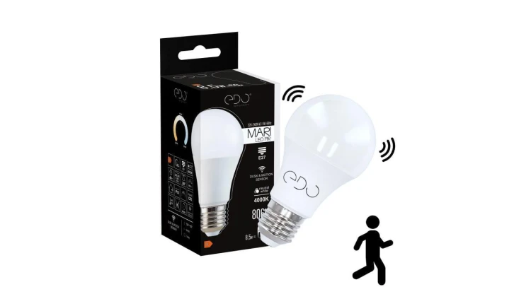 Żarówka z czujnikiem ruchu i zmierzchu MARI LED Sensor E27 8,5W 4000K neutralna NW 806lm EDO777392 EDO Solutions