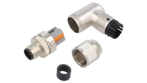 SACCM12MRD4PLSHPN Złącze M12, wtyk, il.pinów: 4, męskie, 60V, kątowe 90, push-lock, 4A
