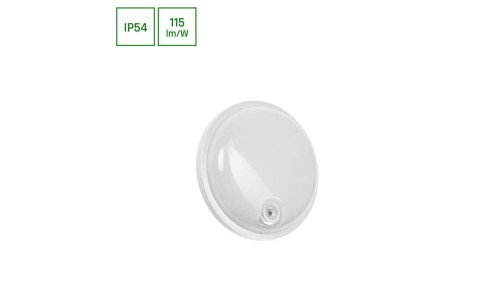 TECHNIC LAMP KANAŁOWA 20W NW 230V 120st IP54 IK07 220x60mm BIAŁY okrągła czujnik ruchu PIR