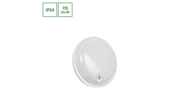 TECHNIC LAMP KANAŁOWA 20W NW 230V 120st IP54 IK07 220x60mm BIAŁY okrągła czujnik ruchu PIR