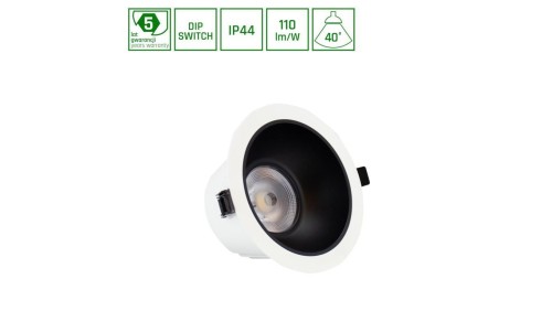 ORBITO DOWNLIGHT 14-27W WW 230V 40st IP44 Ra90 UGR19 169X95MM BIAŁY/CZAR.MAT okr. regulacja mocy 5