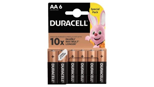 bateria alkaliczna Duracell Basic Duralock LR6 AA (blister) - 6 sztuk