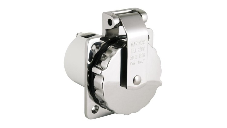 Gniazdo zasilania brzegowego - Marinco 16A Easy Lock Inlet stal nierdzewna