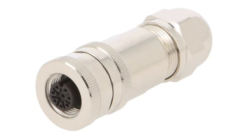 Wtyk M12 8-pin żeńskie kod A-DeviceNet CANopen na przewód T4110011081-000