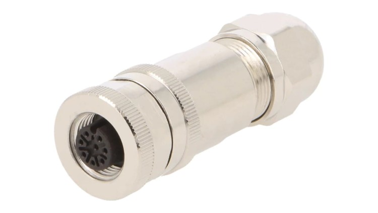 Wtyk M12 8-pin żeńskie kod A-DeviceNet CANopen na przewód T4110011081-000