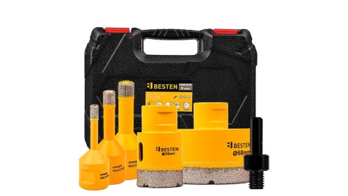 Zestaw otwornica do betonu gresu płytek koronki zestaw 6-68mm M14 +adapter BESTEN BE0002821