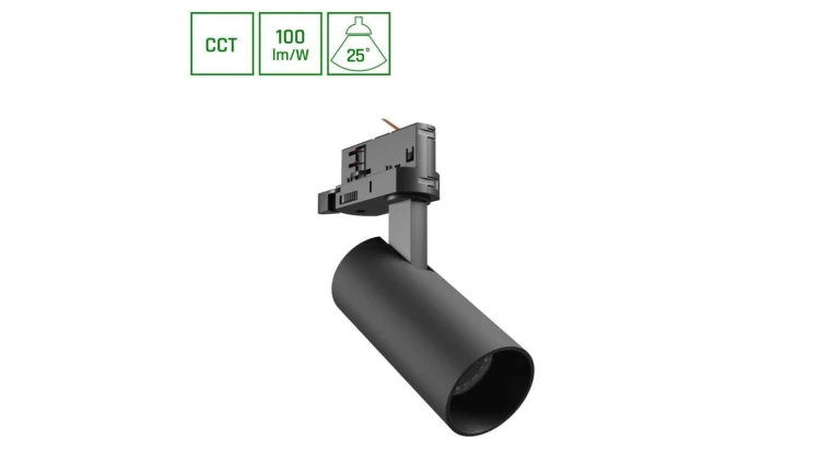 ANDROMEDA PRIME NA SZYNOPRZEWÓD 3F 3CCT 8W 230V 25st IP20 śr. 54x109x160mm CZARNY SPECTRUM