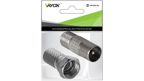 Zestaw złącze wtyk ant. – gni. F + wtyk F 6,8mm VA0093 Vayox