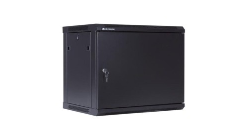 Szafa Rack wisząca 19 9U 450mm metalowe drzwi czarna