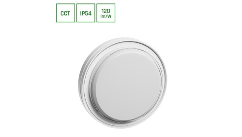 PASTILO 15W 3CCT 230V 120st IP54 IK10 221x47mm BIAŁY OKRĄGŁA