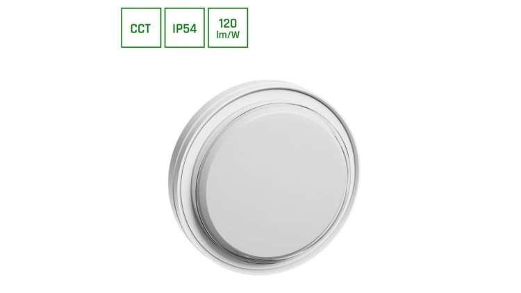 PASTILO 15W 3CCT 230V 120st IP54 IK10 221x47mm BIAŁY OKRĄGŁA