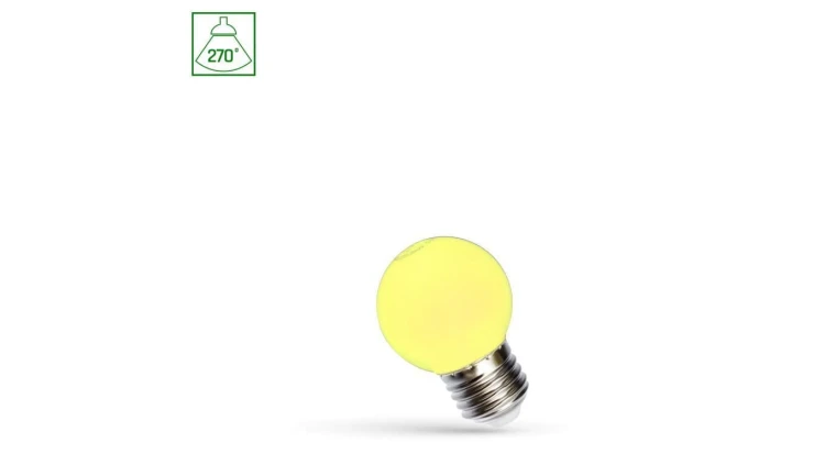 LED KULKA E-27 230V 1W ŻÓŁTY SPECTRUM