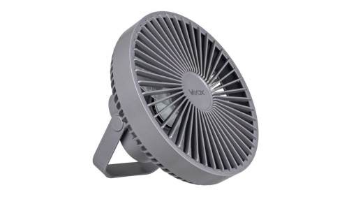 Wentylator biurkowy z akumulatorem i lampką 6xSMD szary VA0337G Vayox