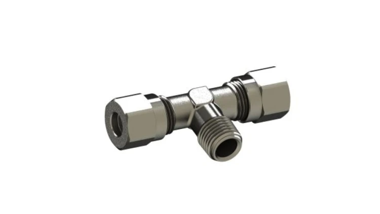 Adapter gwintowany teowy typu gwint – rura Żeńska BSP 1/4 BSP Wciskane 6 mm RS PRO Adapter gwintowany teowy 1/4 in Male