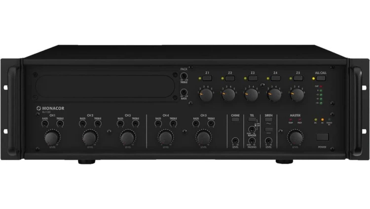 5-strefowy wzmacniacz miksujący PA mono 120W PA-1120