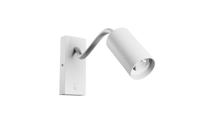 SQUALLA VARIOSA FLEXI SWITCH GU10 KINKIET 230V IP20 55x100x410MM BIAŁY OKRĄGŁA