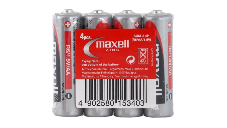 4 x bateria cynkowo-węglowa Maxell R6 / AA (taca)
