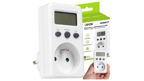 Watomierz Licznik zużycia energii elektrycznej 16A 3680W VA0371 Vayox