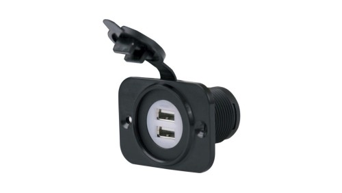 12VDUSB-B Gniazdo podwójne USB czarne