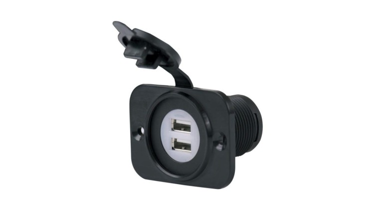12VDUSB-B Gniazdo podwójne USB czarne