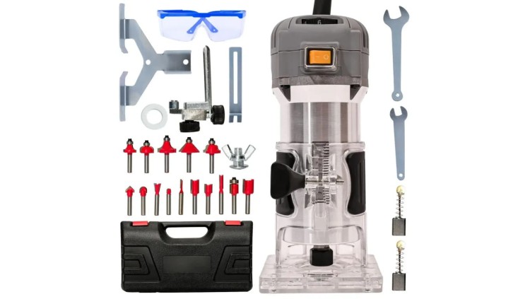 Frezarka górnowrzecionowa BESTEN BE-2536 800W 30 000 RPM 6-biegowa zestaw 15 frezów walizka