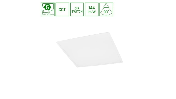 ALGINE PANEL BACKLIGHT 25W/40W/45W CCT 230V 90st IP20 UGR19 620x620x34MM BIAŁY 5 LAT GWARANCJI
