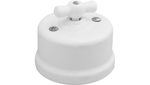 Łącznik krzyżowy obrotowy natynkowy Retro ceramic 10A-250V~, biały