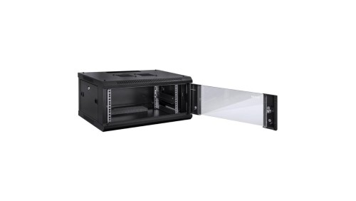 Szafa wisząca RACK 19 6U 450mm drzwi szklane czarna TOTEN