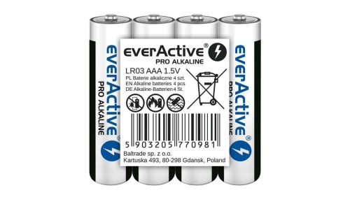 4 x baterie alkaliczne everActive Pro LR03 / AAA (taca)