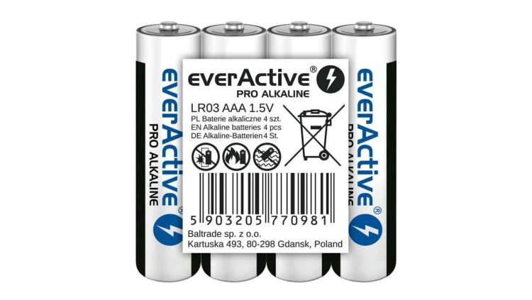 4 x baterie alkaliczne everActive Pro LR03 / AAA (taca)