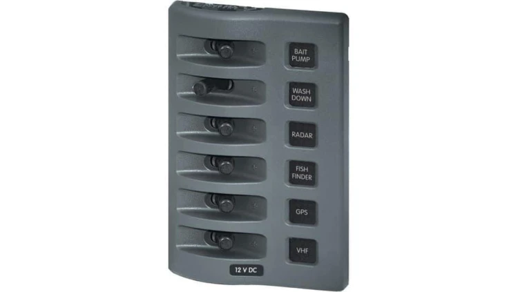 Panel Przełączników Blue Sea – 6 pozycji, 12V DC, IP 67