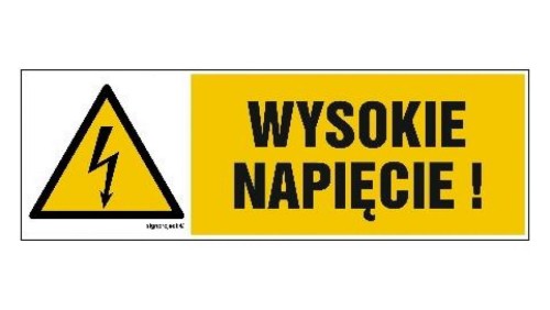 ZNAK - HB003 Wysokie napięcie 15 x 5 cm PN - Płyta 1mm
