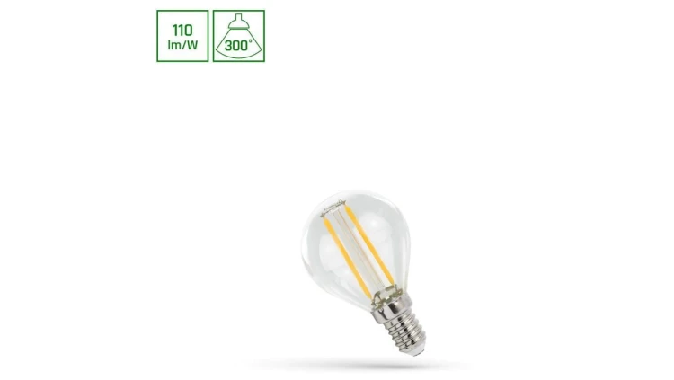 LED KULKA E-14 230V 1W COG NW CLEAR SPECTRUM