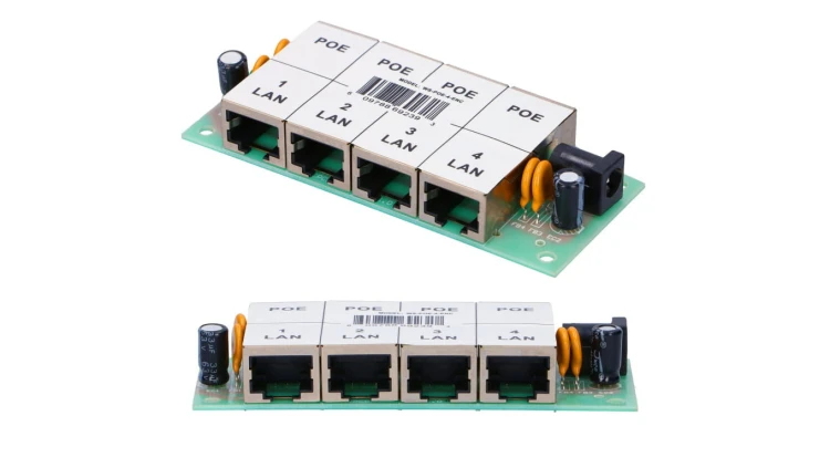 PoE Injector 4x 100Mb/s RJ45, Bez Obudowy Extralink 4 Portowy