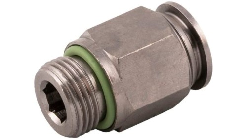 Adapter gwintowany prosty gwint – rura RS PRO 1/4 in Male rodzaj Męski Gwintowany, rura Mosiądz niklowany 1/4in