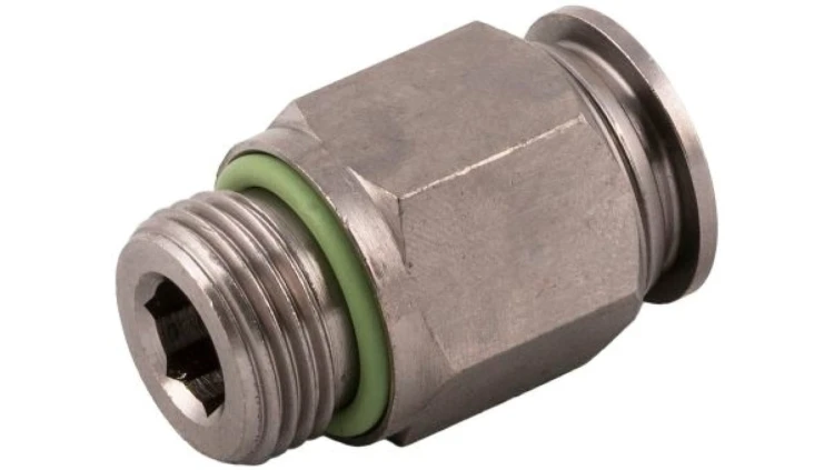Adapter gwintowany prosty gwint – rura RS PRO 1/4 in Male rodzaj Męski Gwintowany, rura Mosiądz niklowany 1/4in