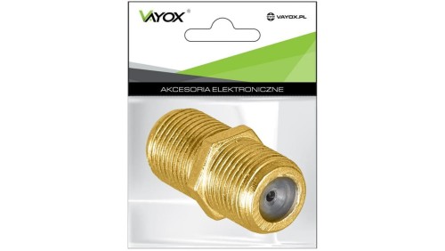 Złącze gniazdo F - gniazdo F (beczka) gold VA0220 Vayox (opak. 1szt)