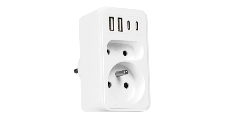 Rozgałęźnik sieciowy 2 gniazda + 2x USBA + 2x USB-C VA0374 Vayox