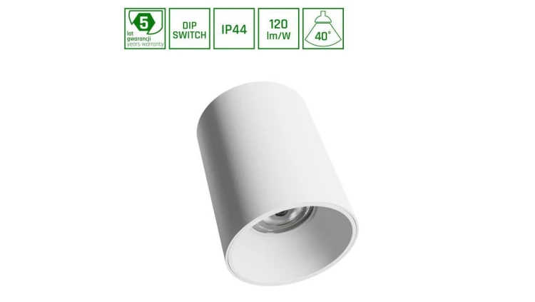 ORBITO NATYNKOWA 14-27W NW 230V 40ST IP44 UGR19 RA90 FI115X152MM BIAŁY OKRĄGŁA 5 LAT