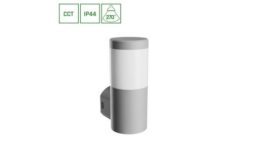 STELLA COLUMN WALL GU10 6W CCT 230V 270ST IP44 IK08 100X120X245MM SZARY OKRĄGŁA ELEWACYJNA