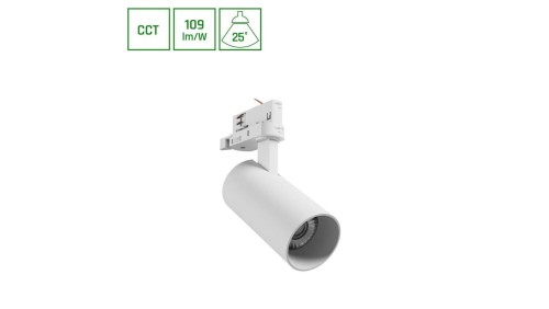 ANDROMEDA PRIME NA SZYNOPRZEWÓD 3F 3CCT 16W 230V 25st IP20 śr. 63x134x184mm BIAŁY SPECTRUM