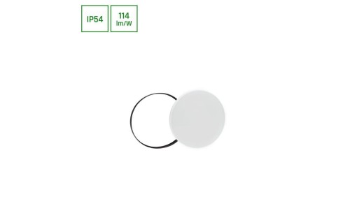 NYMPHEA BLACK i WHITE RINGS 18W CW 230V 115st IP54 FI250x52 BIAŁY/CZARNY OKRĄGŁA