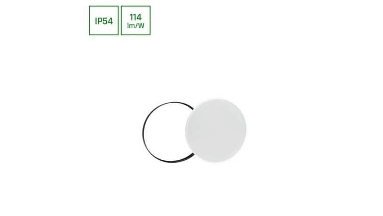 NYMPHEA BLACK i WHITE RINGS 18W CW 230V 115st IP54 FI250x52 BIAŁY/CZARNY OKRĄGŁA